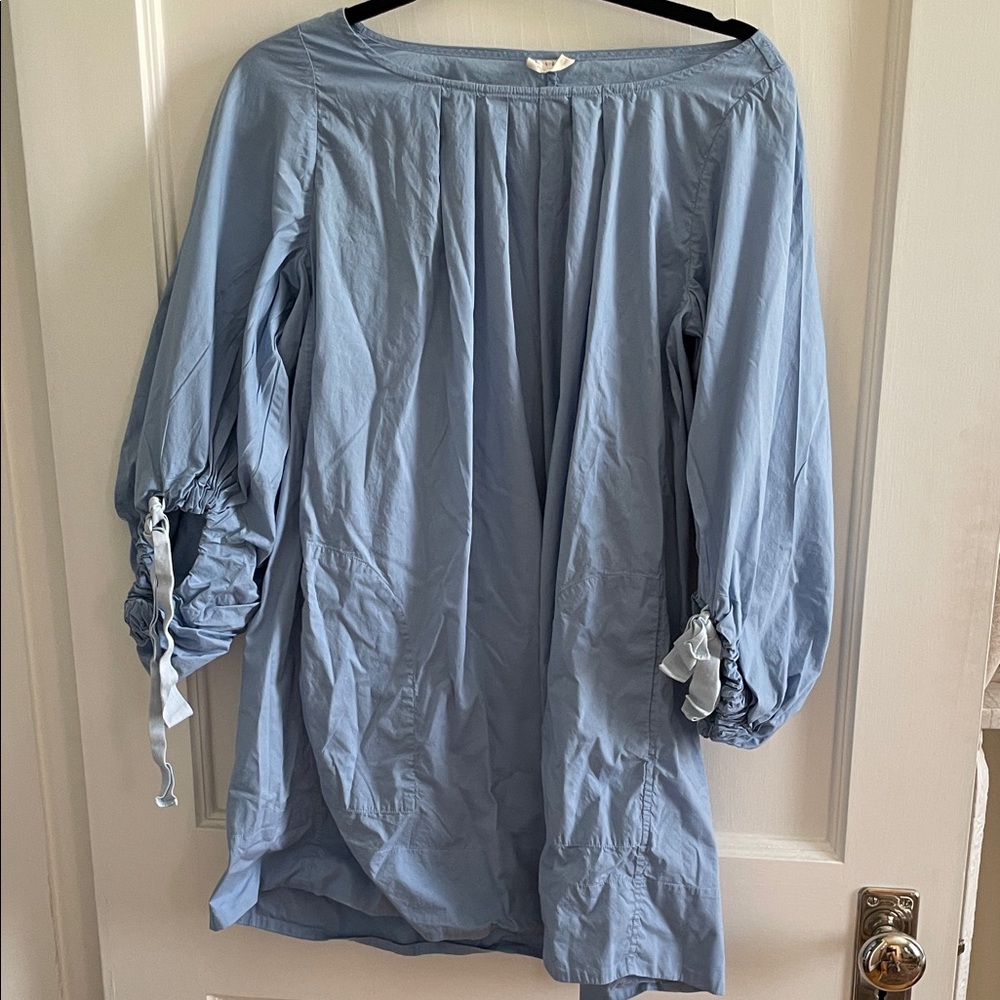 LAKE pajamas Light Blue Women's Off-Shoulder Puff Sleeve Nightshirt size small